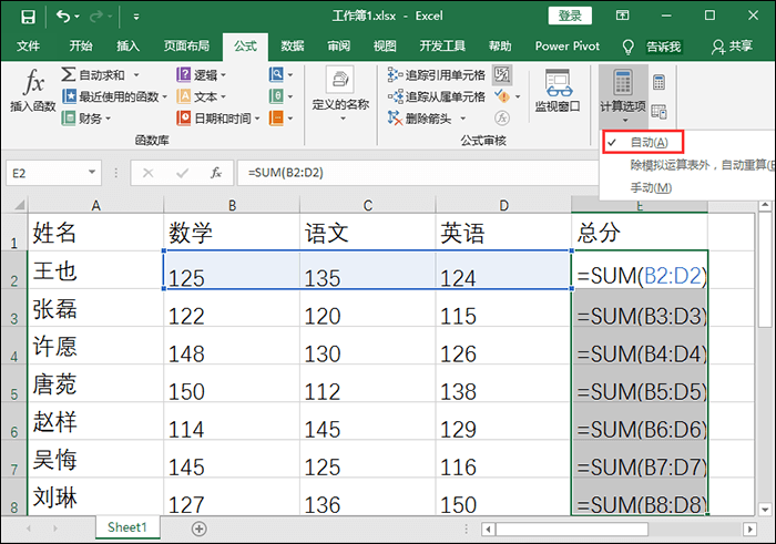 设置公式审核