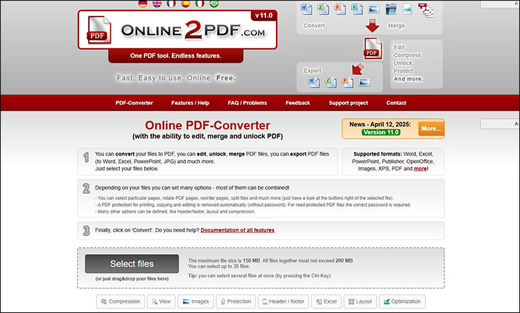 三、Online2PDF